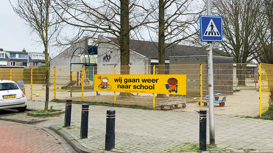  Spandoek | Campagne 'wij gaan weer naar school' | Leer in het Verkeer